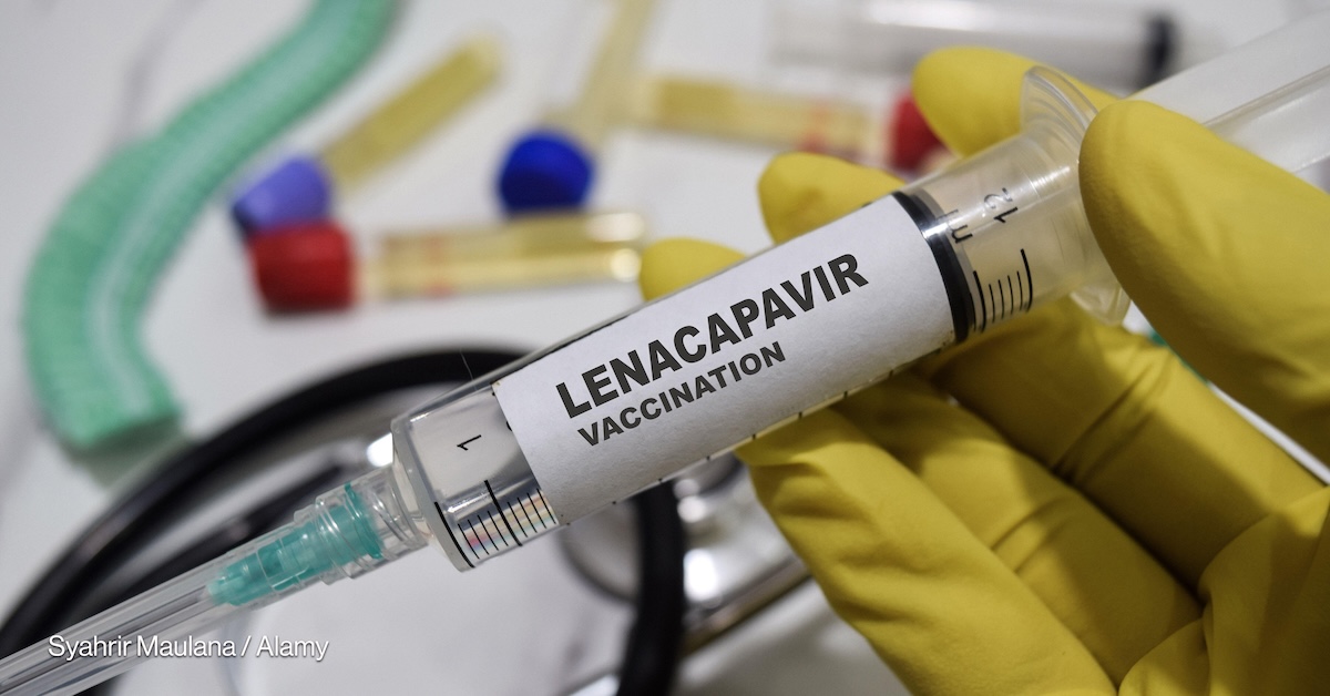 A photo illustration of the lenacapavir vaccine.