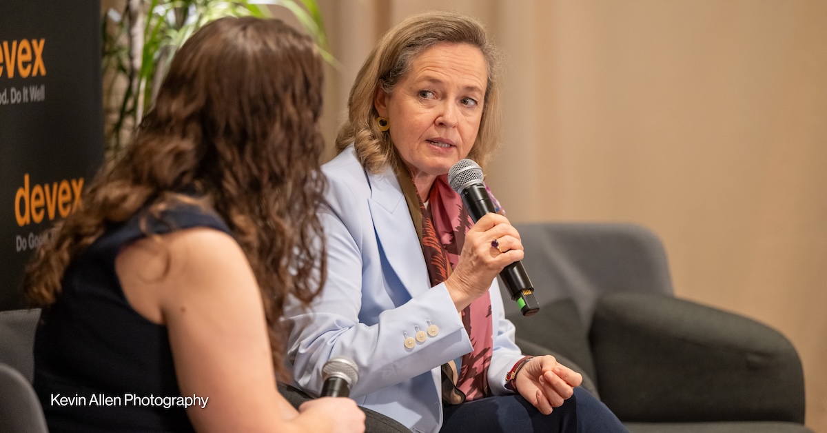 European Investment Bank President Nadia Calviño at our Devex Impact House: The 
Capital Summit.