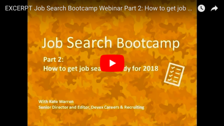 Webinar: How to get job search ready for 2018