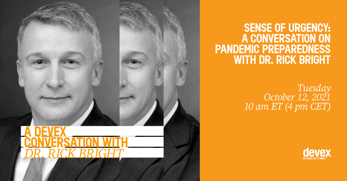 Rick Bright Sense of Urgency: A conversation on pandemic preparedness with Dr. Rick ...