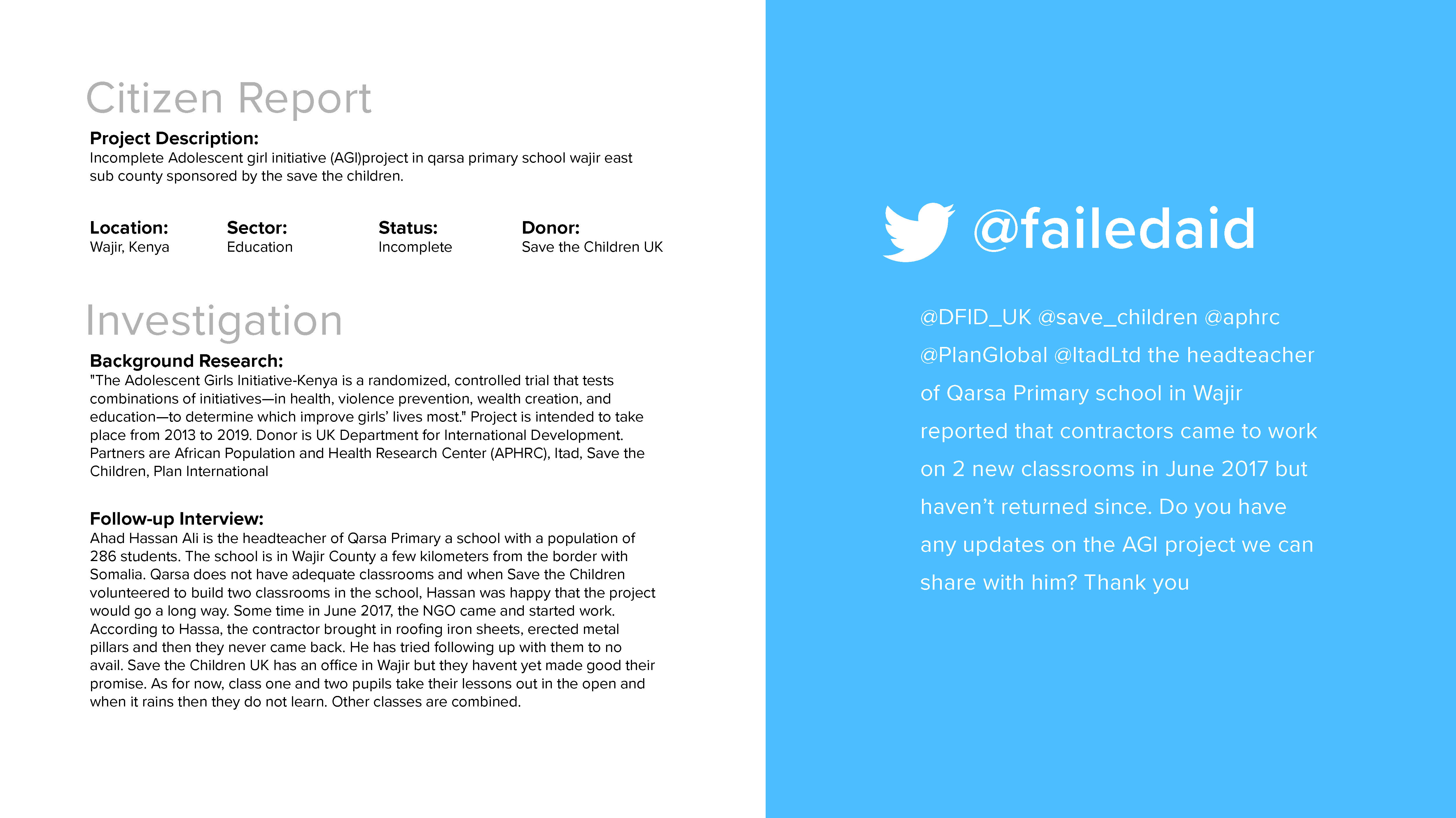 What Went Wrong: Perspectives on Failed Aid