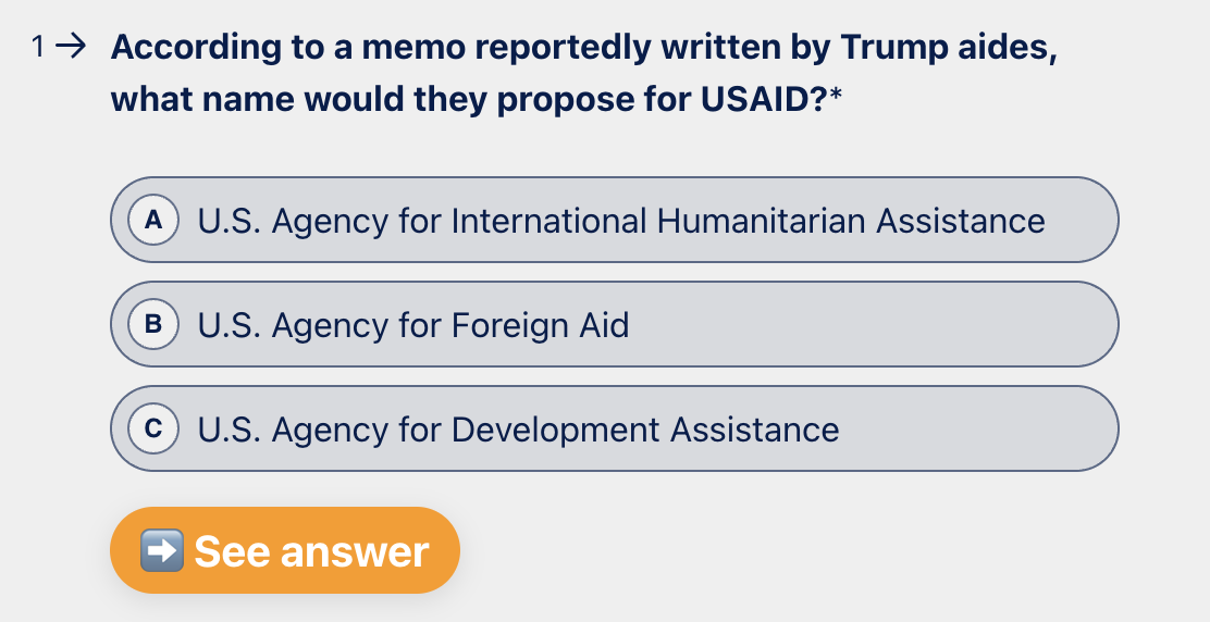 According to a memo reportedly written by Trump aides, what name would they propose for USAID?